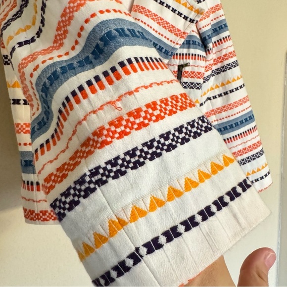 Trina Turk Jacket Blazer Size 8 Beatrix Tribal Embroidered Colorful Zip Up - Picture 6 of 16